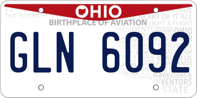 OH license plate GLN6092