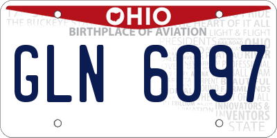 OH license plate GLN6097