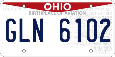OH license plate GLN6102