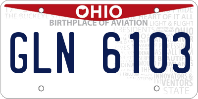 OH license plate GLN6103