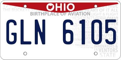 OH license plate GLN6105