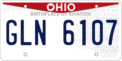 OH license plate GLN6107