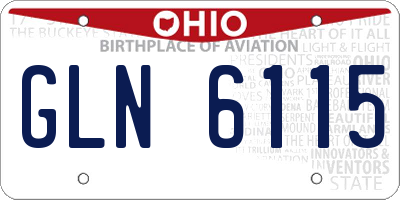 OH license plate GLN6115