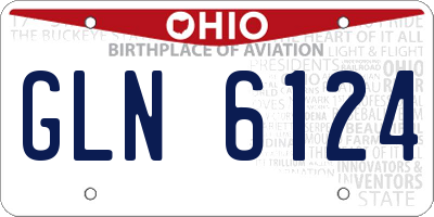 OH license plate GLN6124