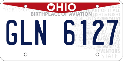 OH license plate GLN6127