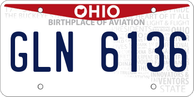 OH license plate GLN6136