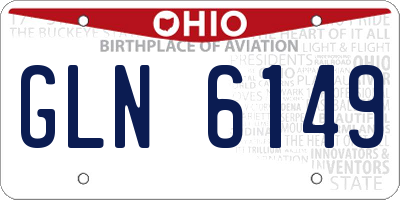 OH license plate GLN6149