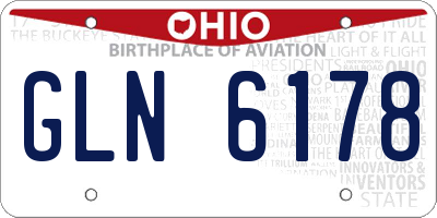 OH license plate GLN6178