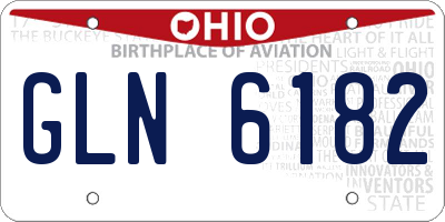 OH license plate GLN6182