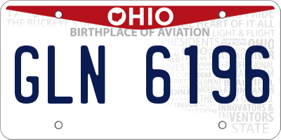 OH license plate GLN6196