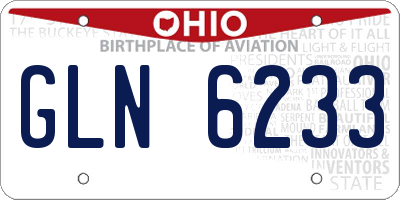 OH license plate GLN6233