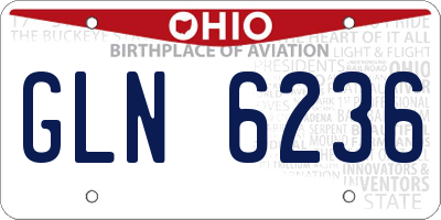 OH license plate GLN6236