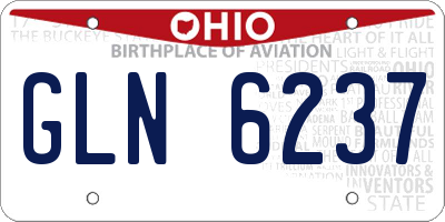 OH license plate GLN6237