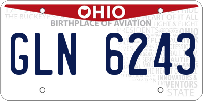 OH license plate GLN6243