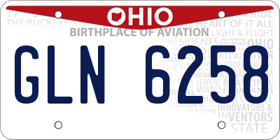 OH license plate GLN6258