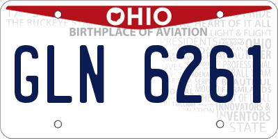 OH license plate GLN6261