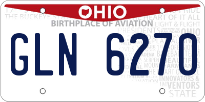 OH license plate GLN6270