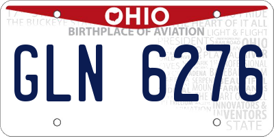 OH license plate GLN6276