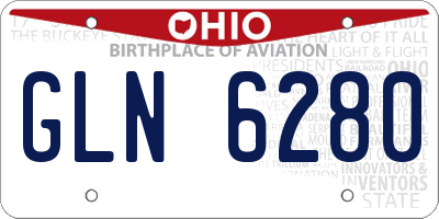 OH license plate GLN6280