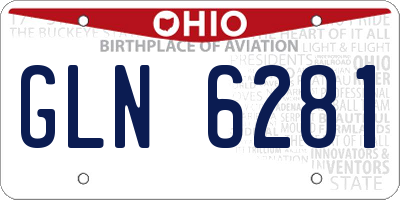 OH license plate GLN6281