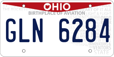 OH license plate GLN6284