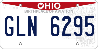 OH license plate GLN6295