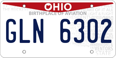 OH license plate GLN6302
