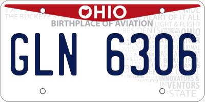 OH license plate GLN6306