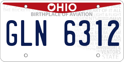 OH license plate GLN6312