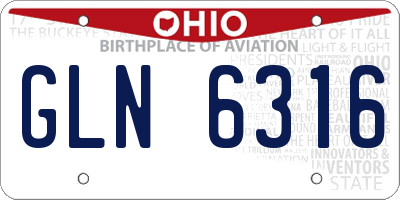 OH license plate GLN6316