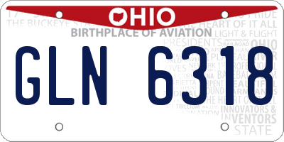 OH license plate GLN6318