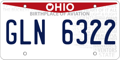 OH license plate GLN6322