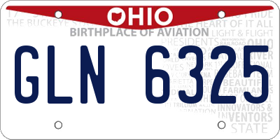 OH license plate GLN6325