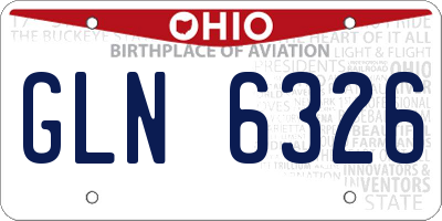 OH license plate GLN6326