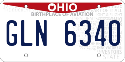 OH license plate GLN6340