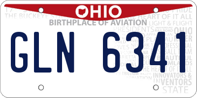 OH license plate GLN6341