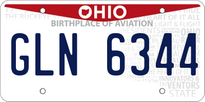 OH license plate GLN6344