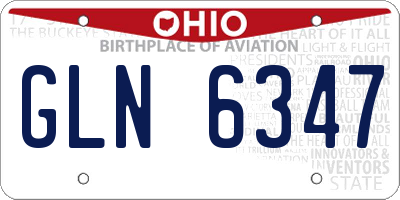 OH license plate GLN6347