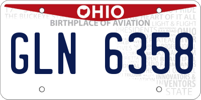 OH license plate GLN6358