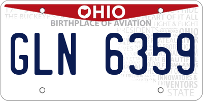 OH license plate GLN6359