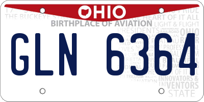 OH license plate GLN6364