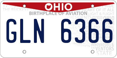 OH license plate GLN6366