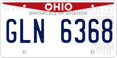 OH license plate GLN6368