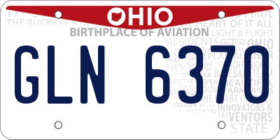 OH license plate GLN6370