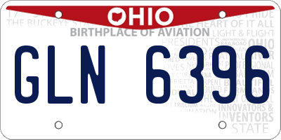 OH license plate GLN6396