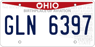 OH license plate GLN6397