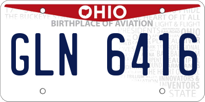 OH license plate GLN6416