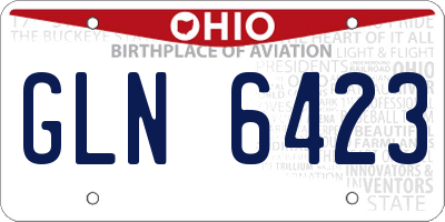 OH license plate GLN6423