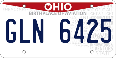 OH license plate GLN6425
