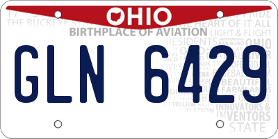OH license plate GLN6429